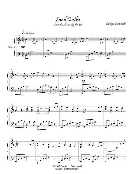 Free Sheet Music Sand Castles