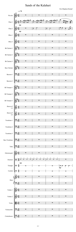 Free Sheet Music Sands Of The Kalahari