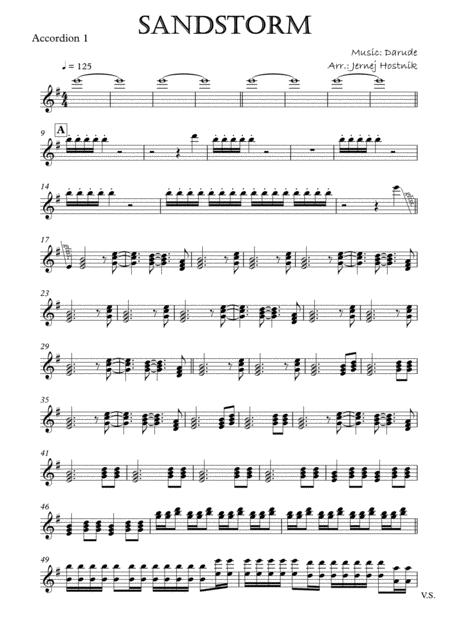 Free Sheet Music Sandstorm Darude Accordion Orchestra Parts