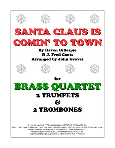 Santa Claus Is Comin To Town 2 Trumpet 2 Trombone Brass Quartet Sheet Music