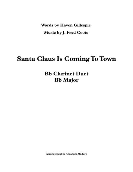 Santa Claus Is Comin To Town Bb Clarinet Duet Sheet Music