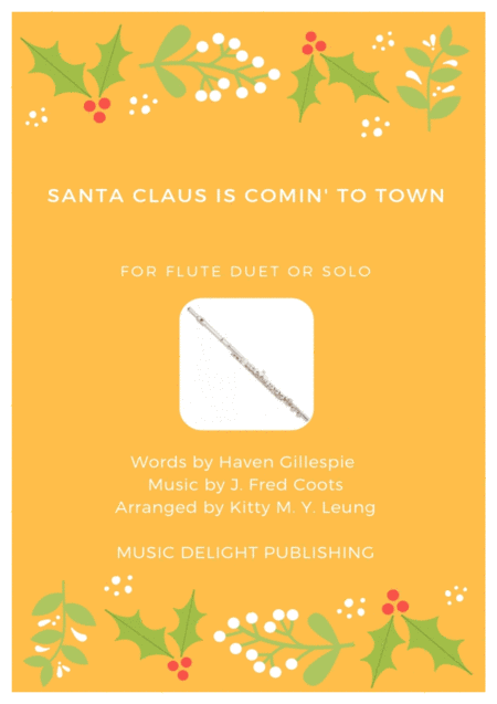 Santa Claus Is Comin To Town Flute Duet Or Solo Sheet Music