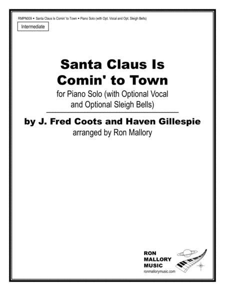 Santa Claus Is Comin To Town Piano Solo With Optional Vocal Sheet Music