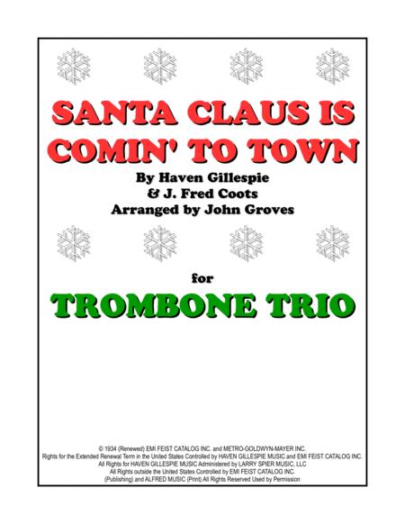 Santa Claus Is Comin To Town Trombone Trio Sheet Music