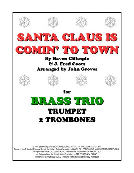 Santa Claus Is Comin To Town Trumpet 2 Trombone Brass Trio Sheet Music