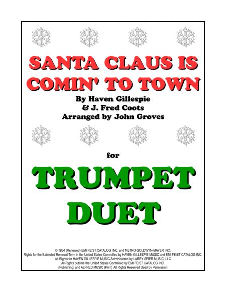 Santa Claus Is Comin To Town Trumpet Duet Sheet Music