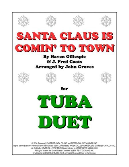 Santa Claus Is Comin To Town Tuba Duet Sheet Music