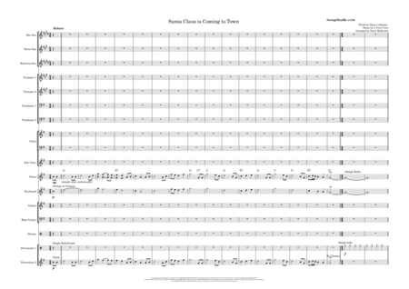 Free Sheet Music Santa Claus Is Comin To Town Vocal And Optional Choir Key Of G Small Band 7 Horns