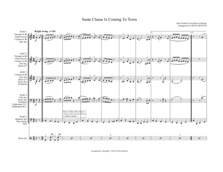 Free Sheet Music Santa Claus Is Coming To Town Flex Band Arr