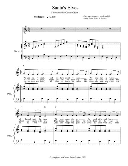 Free Sheet Music Santa Elves Solo And Piano