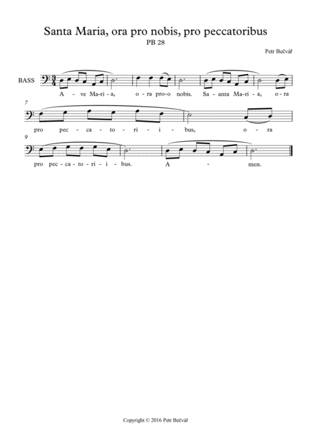 Santa Maria Ora Pro Nobis Pro Peccatoribus Sheet Music