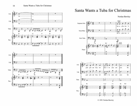 Santa Wants A Tuba For Christmas Choir Sheet Music