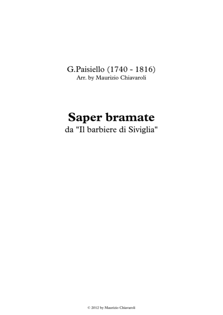 Saper Bramate Sheet Music