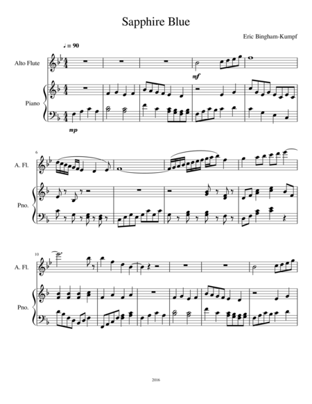 Free Sheet Music Sapphire Blue