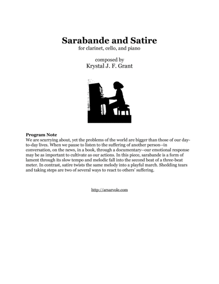 Free Sheet Music Sarabande And Satire