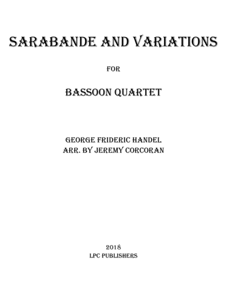 Sarabande And Variations For Bassoon Quartet Sheet Music