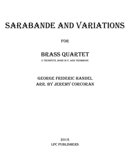 Free Sheet Music Sarabande And Variations For Brass Quartet