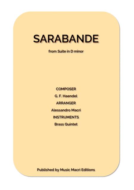 Free Sheet Music Sarabande From Suite In D Minor By G F Haendel