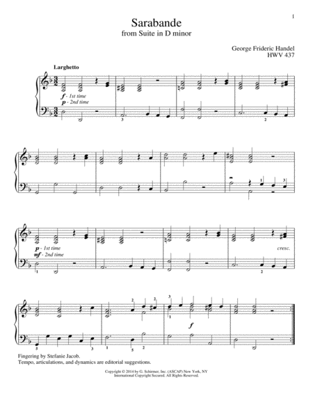 Sarabande Sheet Music