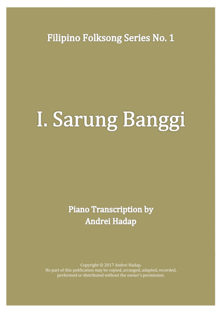 Free Sheet Music Sarung Banggi Arranged For Piano Solo