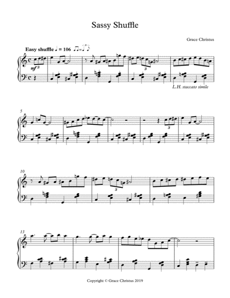 Free Sheet Music Sassy Shuffle