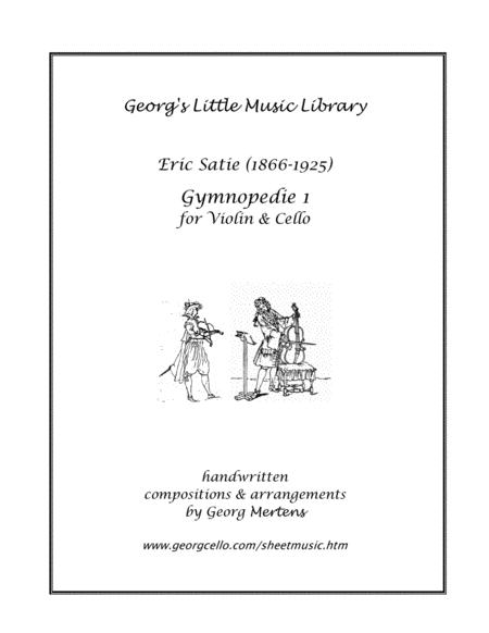 Satie Gymnopedie 1 For Violin Cello Sheet Music