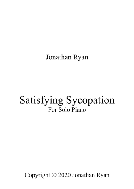 Free Sheet Music Satisfying Syncopation An Original Composition For Solo Piano