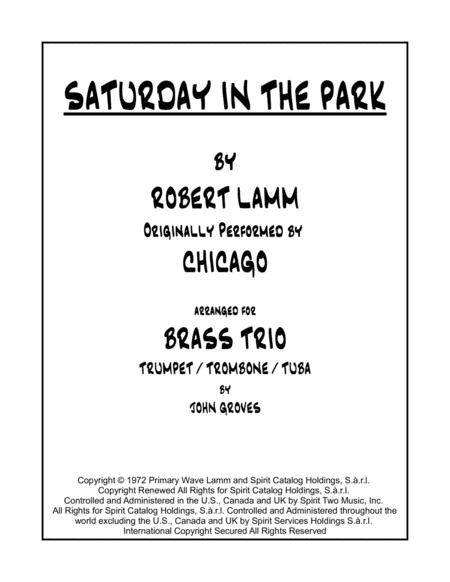 Free Sheet Music Saturday In The Park Trumpet Trombone Tuba Brass Trio