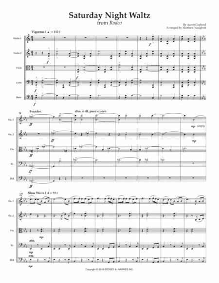 Saturday Night Waltz From Rodeo For String Orchestra Sheet Music