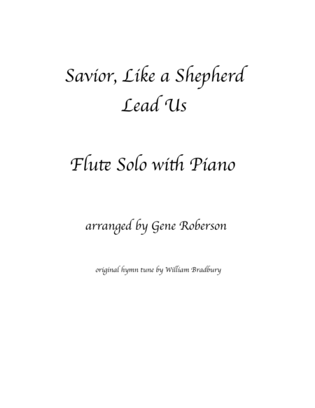 Savior Like A Shepherd Lead Us Flute And Piano Sheet Music