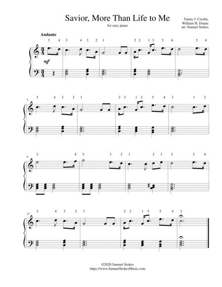 Savior More Than Life To Me For Easy Piano Sheet Music