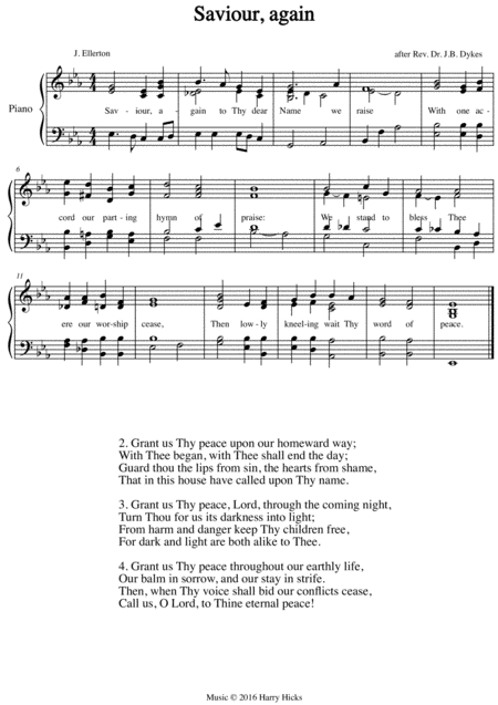 Saviour Again A New Tune To A Wonderful Old Hymn Sheet Music