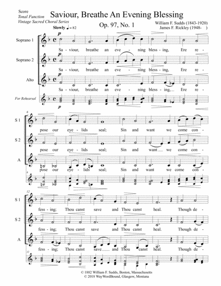 Saviour Breathe An Evening Blessing Sheet Music