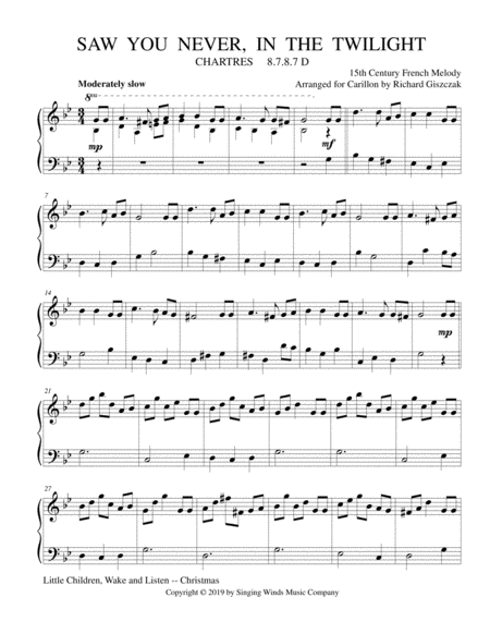 Free Sheet Music Saw You Never In The Twilight