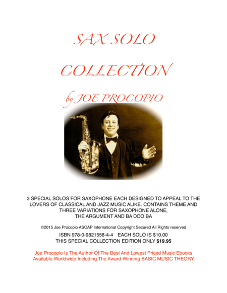 Free Sheet Music Sax Solo Collection By Joe Procopio