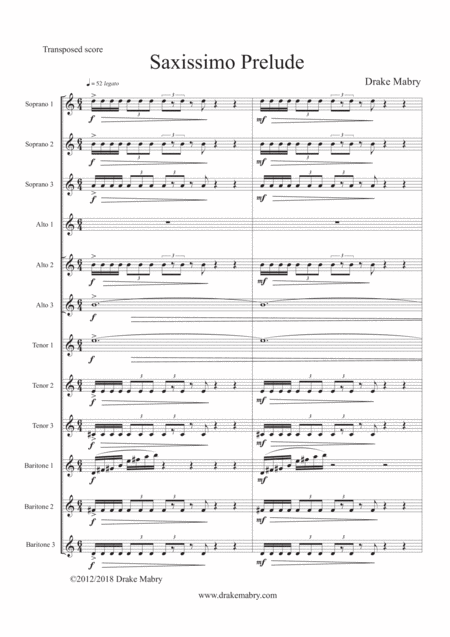 Saxissimo Prelude Sheet Music