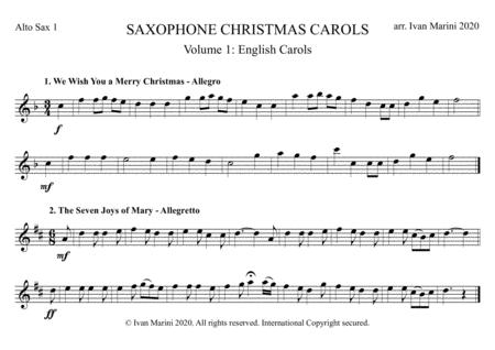 Free Sheet Music Saxophone Christmas Carols Vol 1 12 English Carols For Sax Quartet Satb Or Aatb