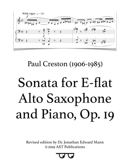 Free Sheet Music Saxophone Sonata Op 19 All Movements