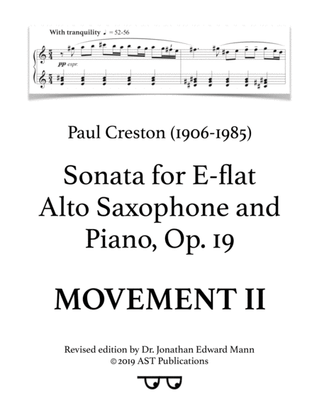 Saxophone Sonata Op 19 Movement Ii Sheet Music