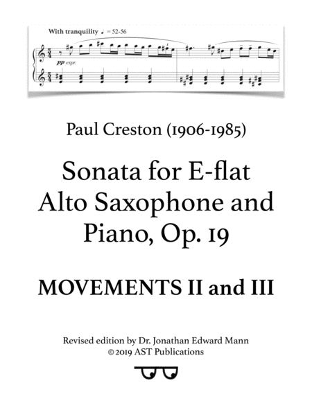 Saxophone Sonata Op 19 Movements Ii And Iii Sheet Music