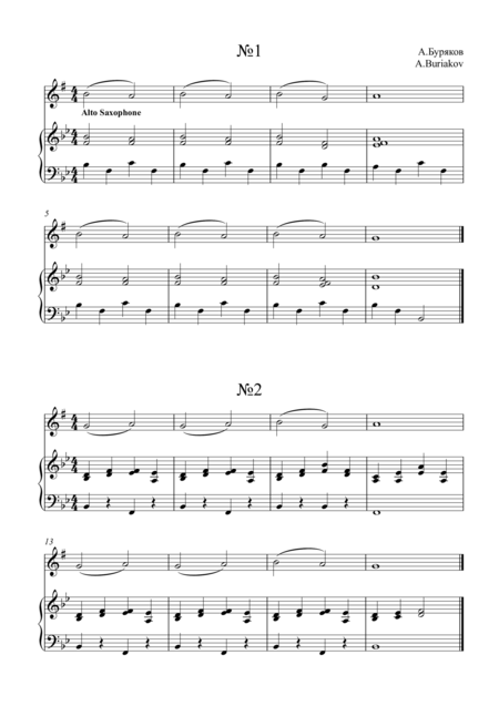 Free Sheet Music Saxophonises Very Easy Pieces Exercises