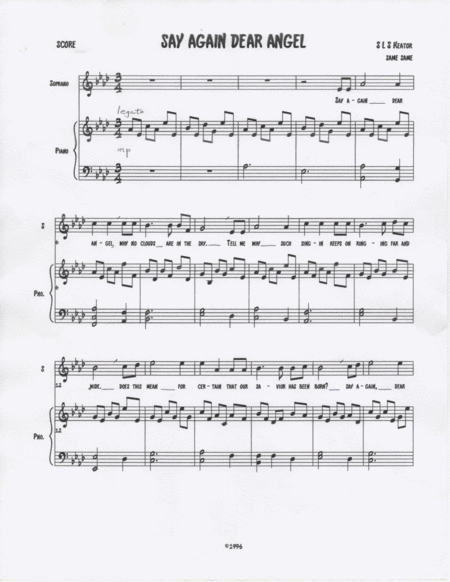 Say Again Dear Angel Sheet Music