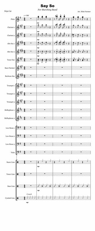 Say So By Doja Cat For Marching Band Sheet Music