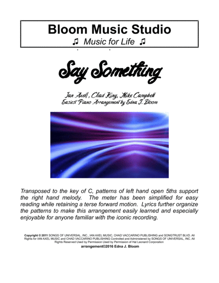 Free Sheet Music Say Something Easiest Piano Ballad