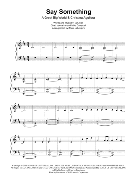 Free Sheet Music Say Something Piano Solo