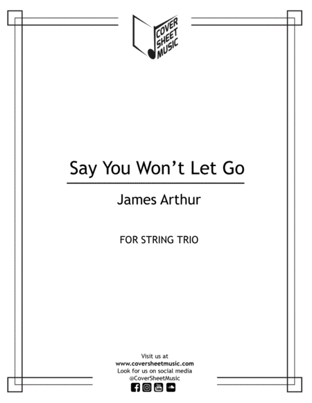 Say You Wont Let Go String Trio Sheet Music