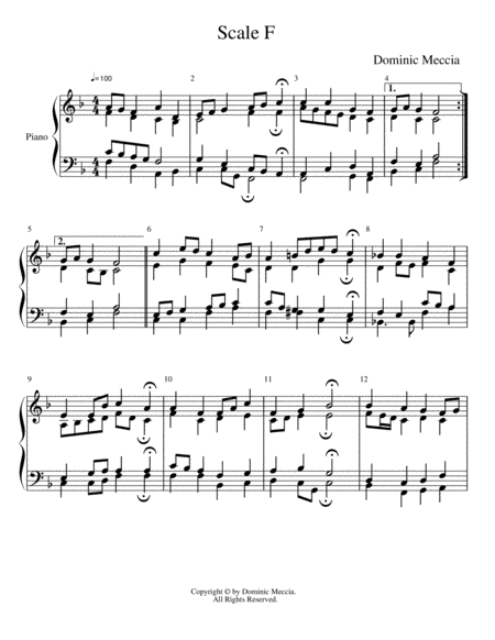 Scale F Sheet Music