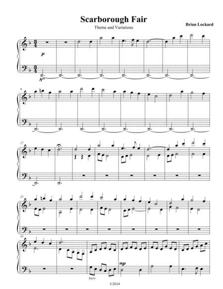 Scarborough Fair Advanced Piano Solo Sheet Music