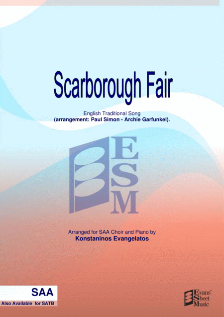 Free Sheet Music Scarborough Fair Canticle Saa Or Ttb Piano