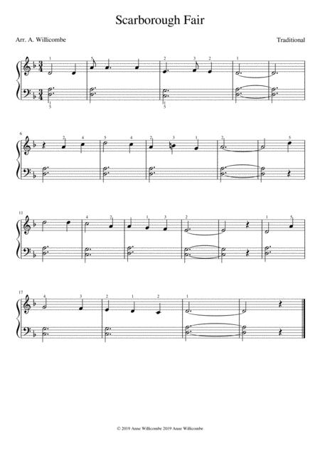 Free Sheet Music Scarborough Fair Easy Piano